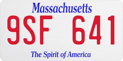 MA license plate 9SF641