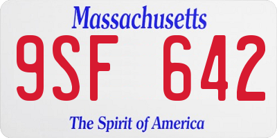 MA license plate 9SF642