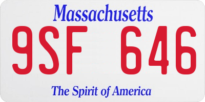 MA license plate 9SF646