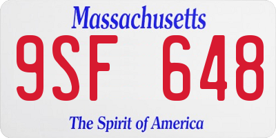 MA license plate 9SF648