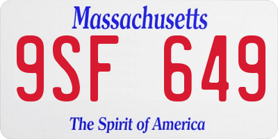 MA license plate 9SF649