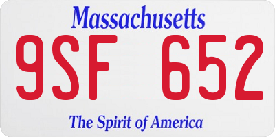 MA license plate 9SF652