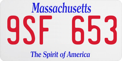 MA license plate 9SF653