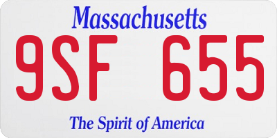 MA license plate 9SF655