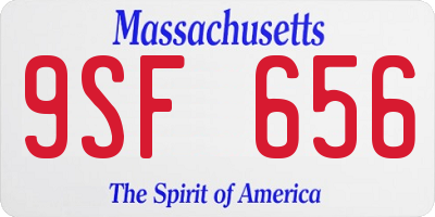 MA license plate 9SF656