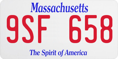 MA license plate 9SF658