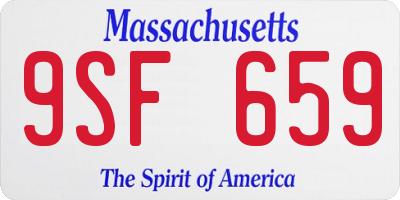 MA license plate 9SF659