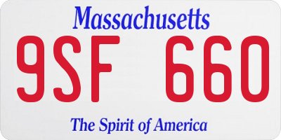 MA license plate 9SF660