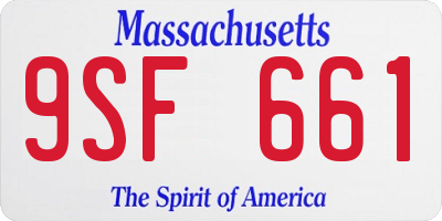 MA license plate 9SF661