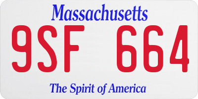 MA license plate 9SF664