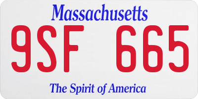 MA license plate 9SF665
