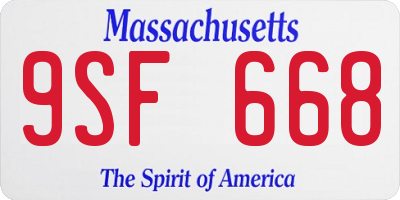 MA license plate 9SF668