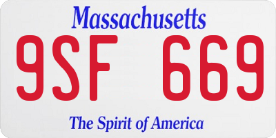 MA license plate 9SF669