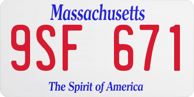 MA license plate 9SF671