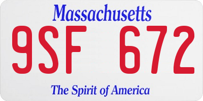MA license plate 9SF672