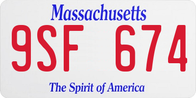 MA license plate 9SF674