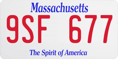 MA license plate 9SF677