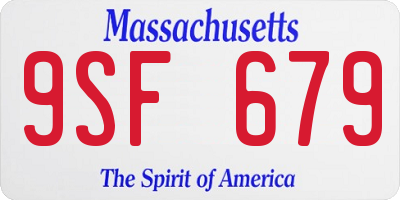 MA license plate 9SF679