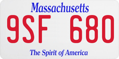 MA license plate 9SF680