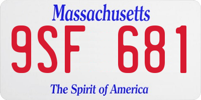 MA license plate 9SF681