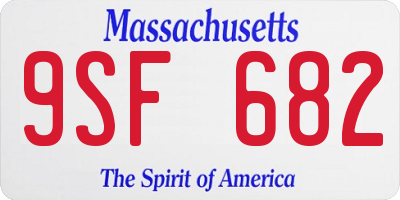 MA license plate 9SF682