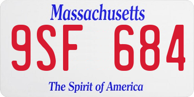 MA license plate 9SF684