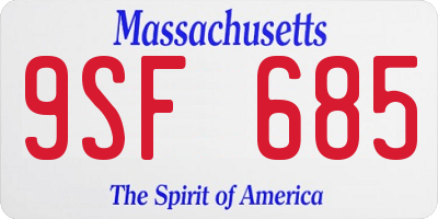 MA license plate 9SF685