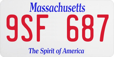 MA license plate 9SF687