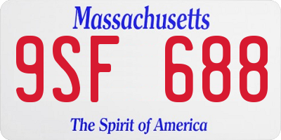 MA license plate 9SF688