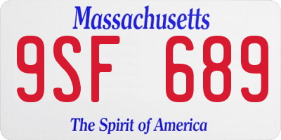 MA license plate 9SF689