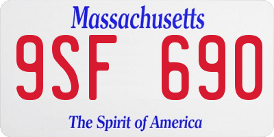MA license plate 9SF690