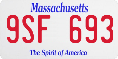 MA license plate 9SF693