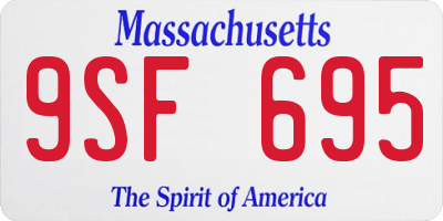 MA license plate 9SF695