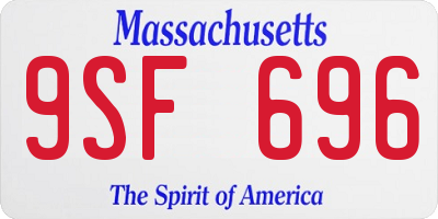 MA license plate 9SF696