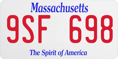 MA license plate 9SF698