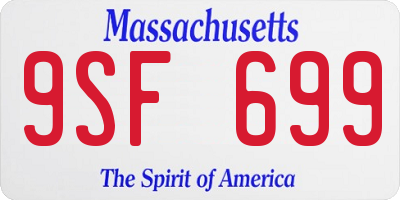 MA license plate 9SF699