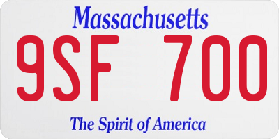 MA license plate 9SF700
