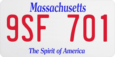 MA license plate 9SF701