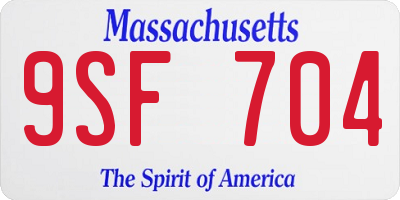 MA license plate 9SF704