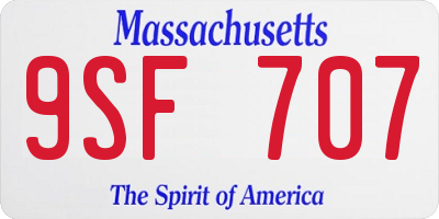 MA license plate 9SF707