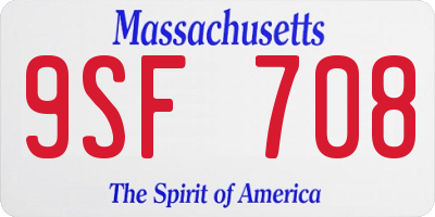 MA license plate 9SF708