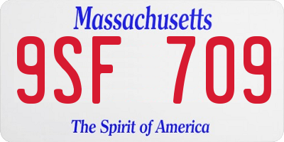MA license plate 9SF709