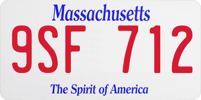 MA license plate 9SF712