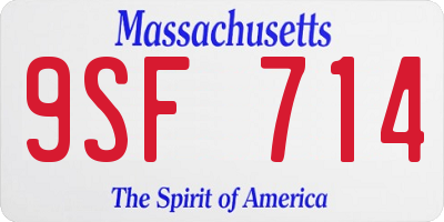 MA license plate 9SF714