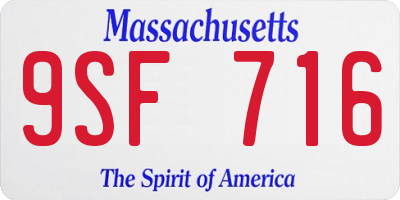 MA license plate 9SF716