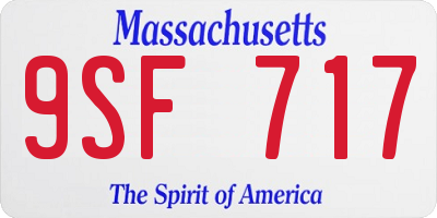 MA license plate 9SF717