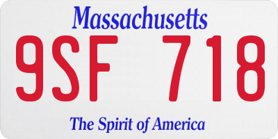 MA license plate 9SF718