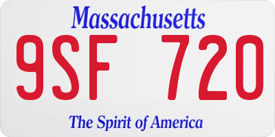 MA license plate 9SF720