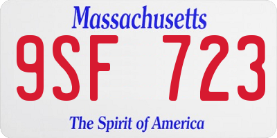 MA license plate 9SF723