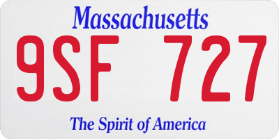 MA license plate 9SF727